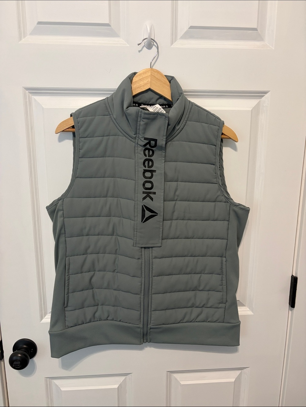 Reebok Women's Quilted Vest in Sage Green/Gray